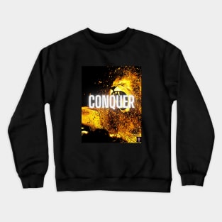 Conquer Motivational Lion Pop Art Crewneck Sweatshirt